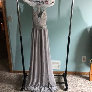 Long grey and silver dress. Never worn.